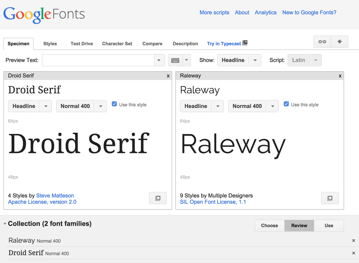 Google Fonts are free and well designed for the screen